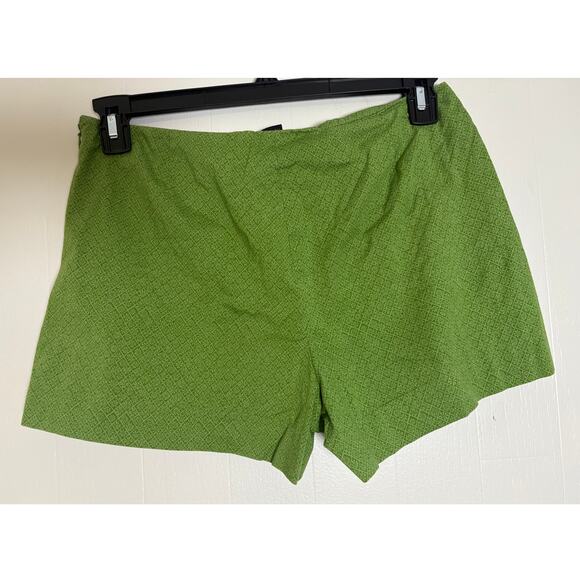 Ralph Lauren Size 10 Green Geometric Print Side Zip Shortie Shorts - Picture 4 of 5